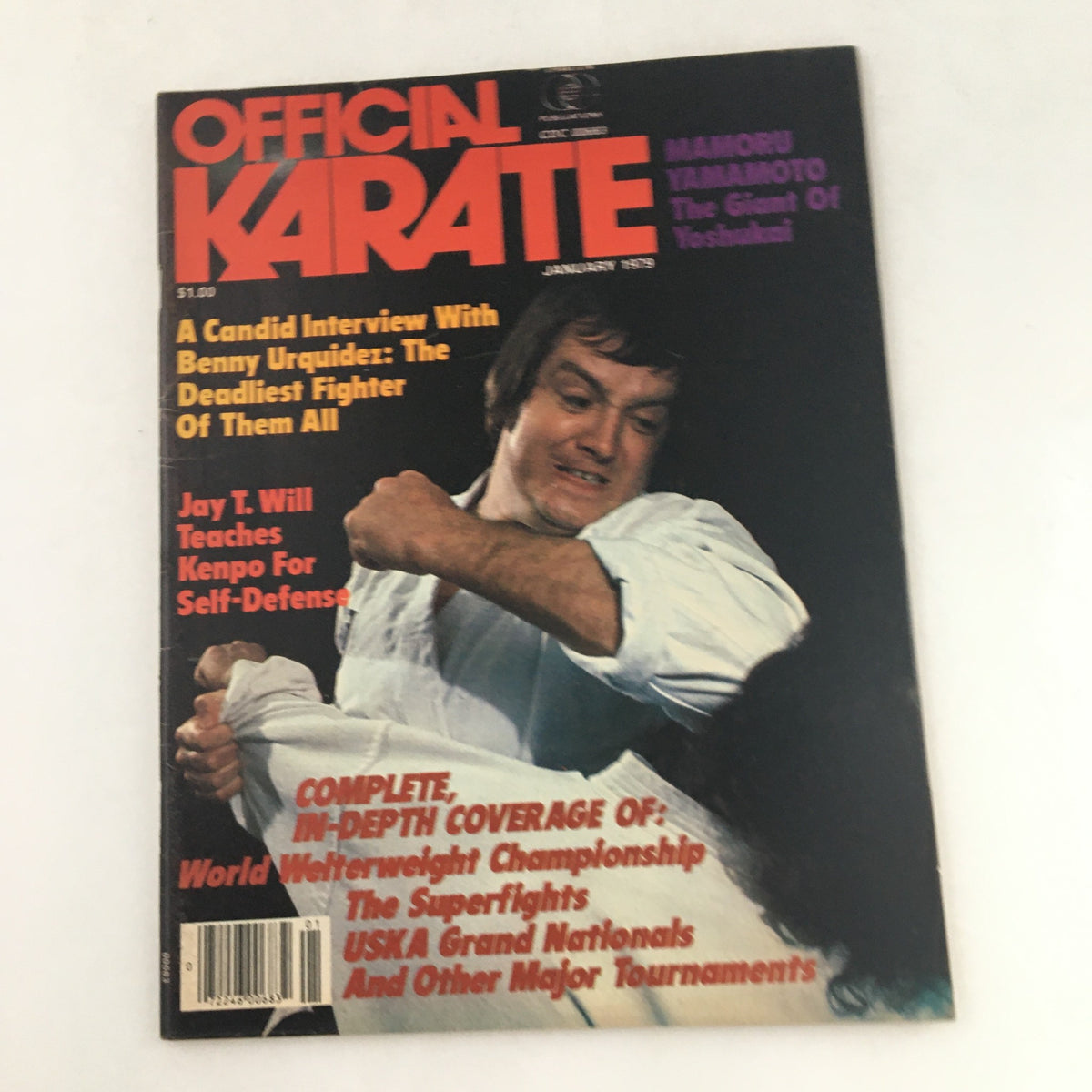 Cover of Official Karate Magazine January 1979 Vol 11 #80, featuring Allen Steen in action, with articles on martial arts and self-defense techniques.