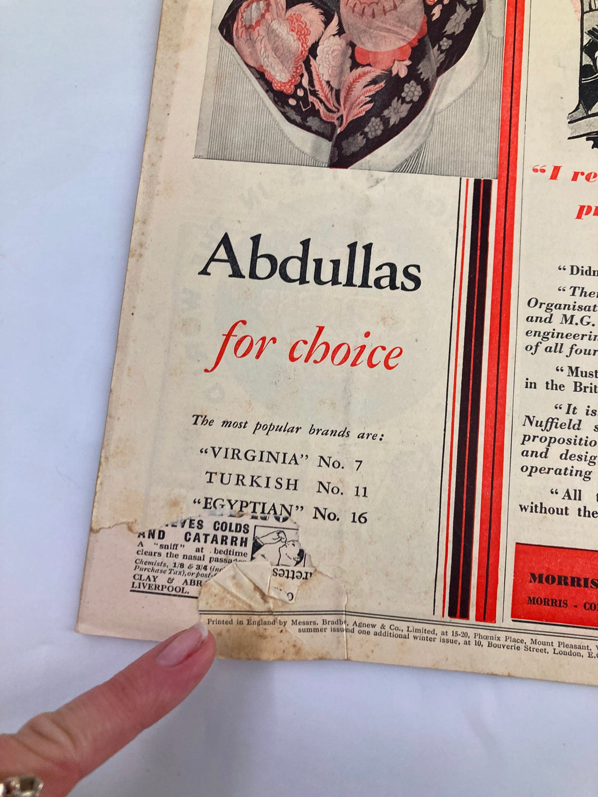 Cover advertisement of VTG Punch Magazine August 1 1945 #5455 showcasing Abdullah's tobacco products and additional popular brands.
