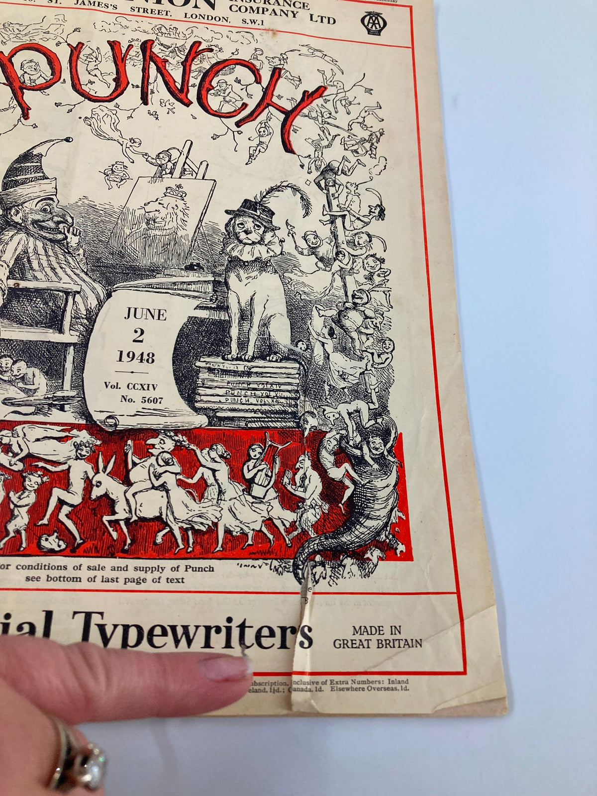 Cover page of VTG Punch Magazine June 2 1948 #5607 featuring humorous illustrations and bold title.
