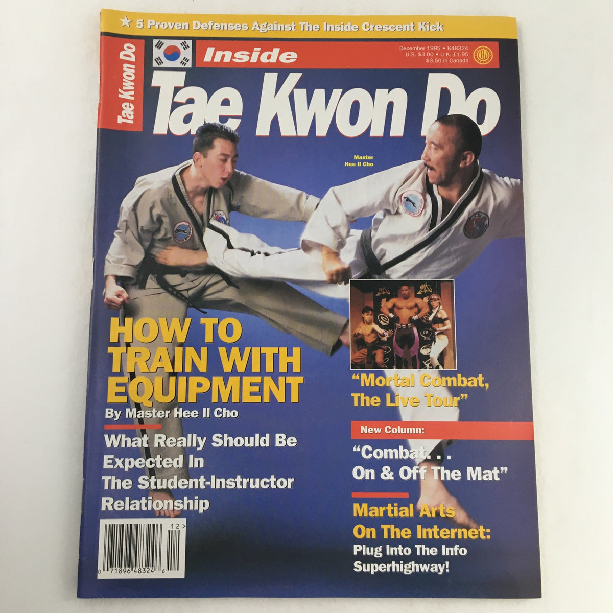 Cover of Inside Tae Kwon Do Magazine December 1995 Vol 4 #12 featuring Master Hee II Cho demonstrating martial arts techniques.