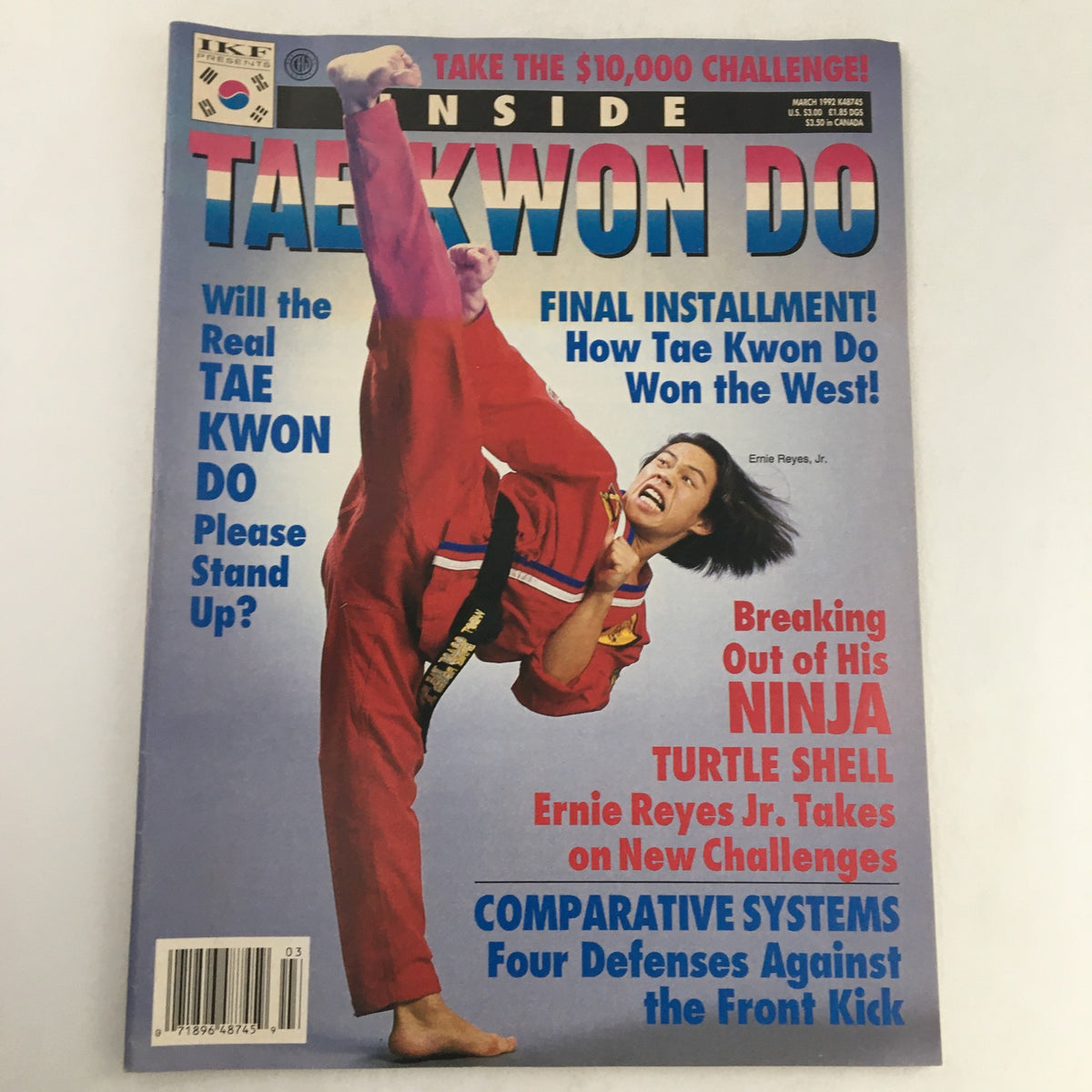 Shell Reyes Tae Kwon Do Magazine March 1992 - Ernie Reyes Jr.