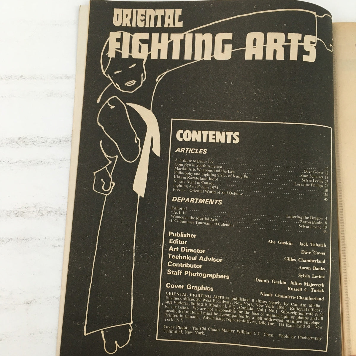 Oriental Fighting Arts Magazine July 1974 Vol 1 #1 Master William Chen Feature