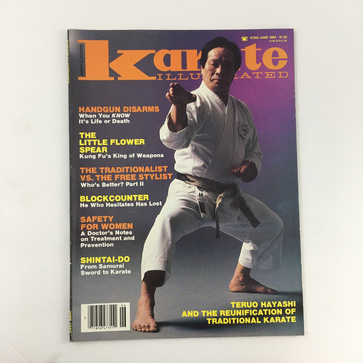 Karate Illustrated Magazine June 1984 Vol 15 #6 featuring Teruo Hayashi on the cover, showcasing martial arts techniques and articles of the era.