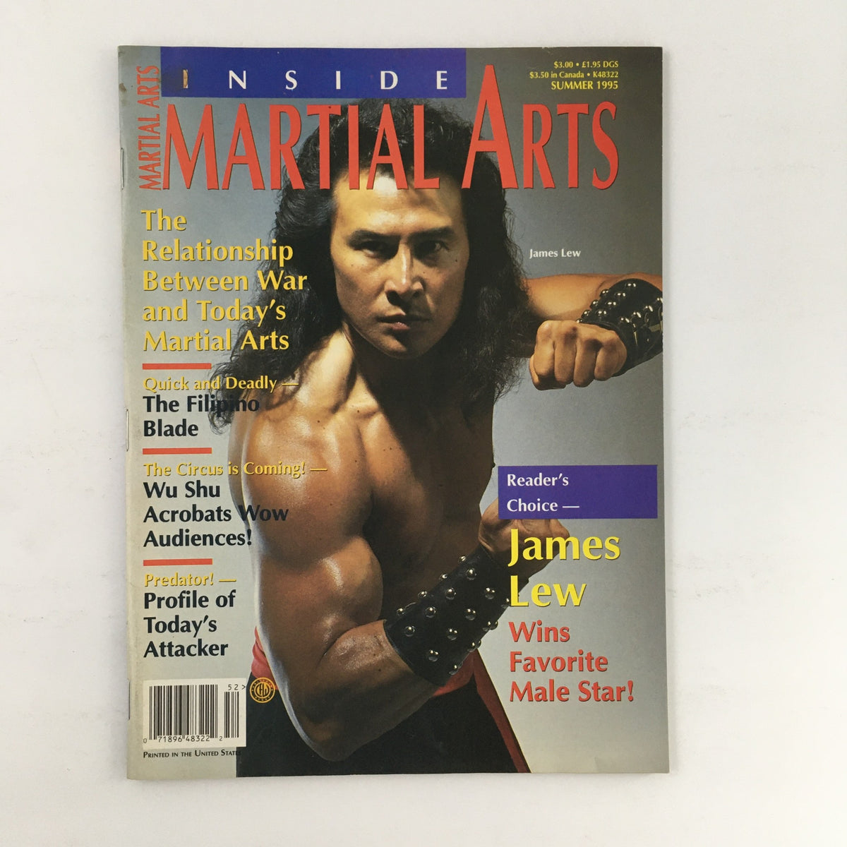 Cover of Inside Martial Arts Magazine Summer 1995 featuring James Lew, showcasing articles on martial arts culture and techniques.
