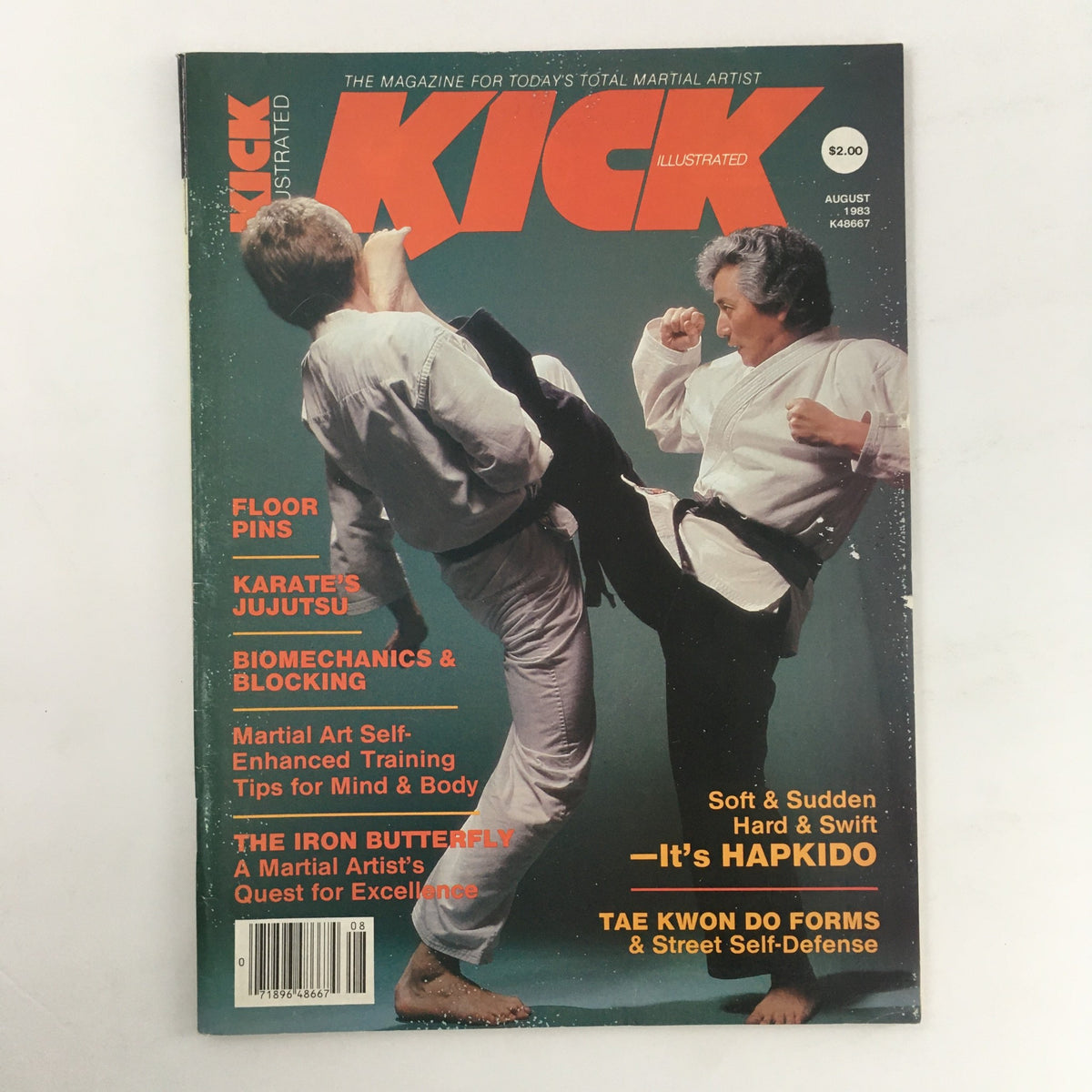 Kick Illustrated Magazine August 1983 Vol 4 #8 cover featuring martial artists in action, highlighting a Bong Soo Han feature.