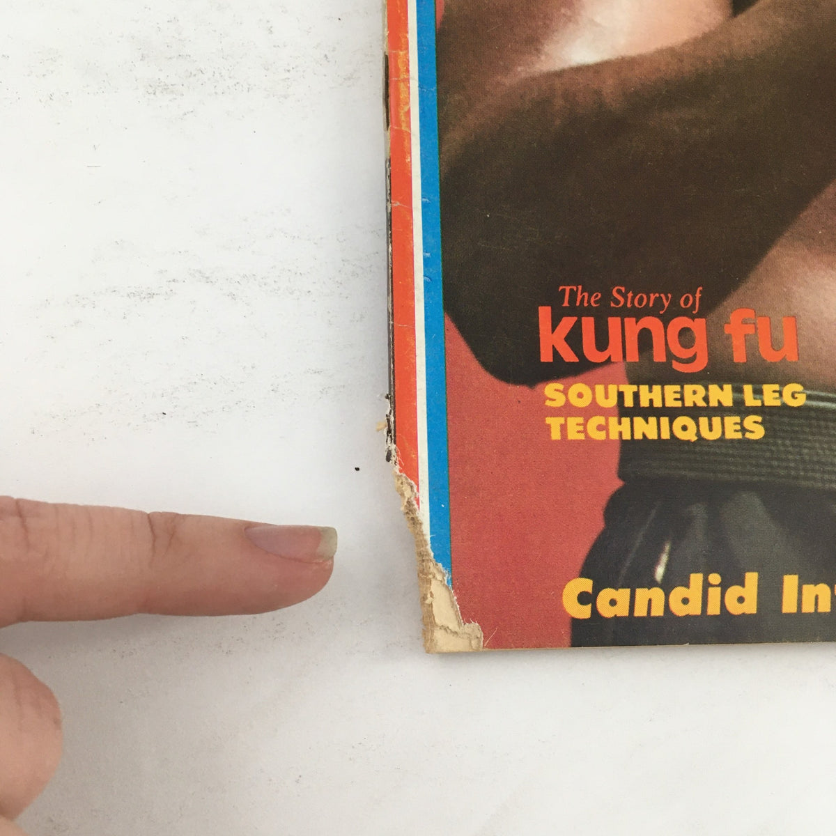 Cover detail of Professional Karate Magazine March 1975 Vol 2 #2 featuring The Story of Kung Fu and Southern Leg Techniques with minor wear.