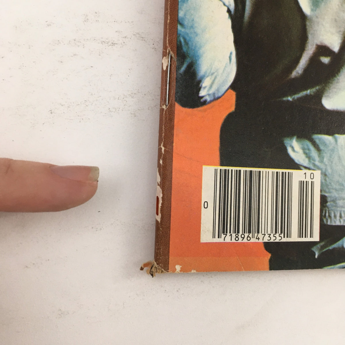 Details of the side edge and barcode of Karate Illustrated Magazine, October 1977, indicating its vintage nature and collectible status.