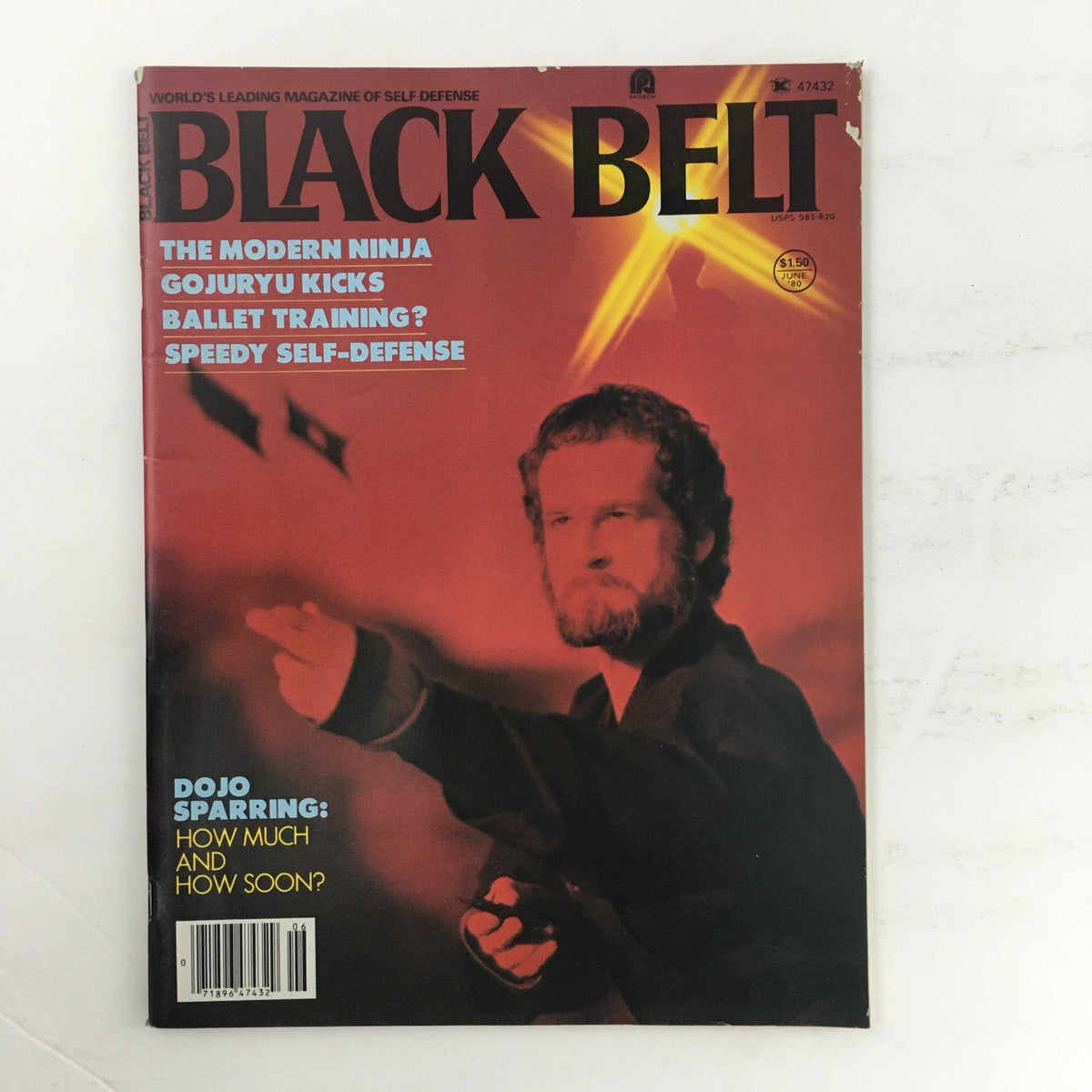 Cover of Black Belt Magazine June 1980 Vol 18 #6 featuring an image of Stephen Hayes, highlighting Modern Ninja techniques and Gojuryu Kicks.