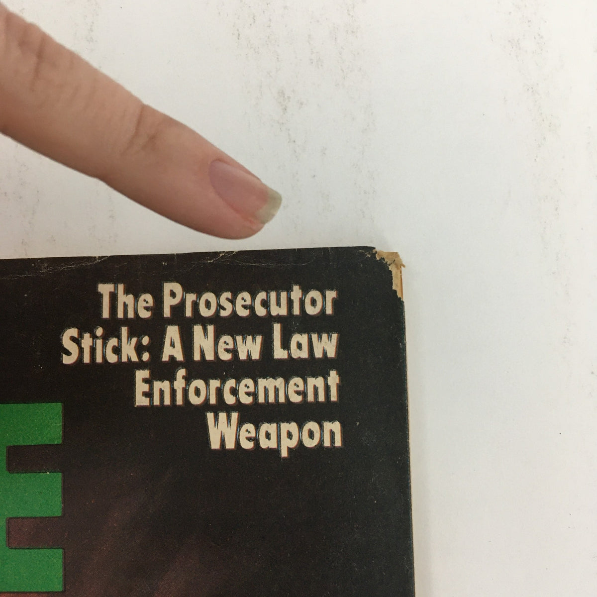 Close-up of the corner of Official Karate Magazine January 1980 Vol 12 #88, showcasing the headline 'The Prosecutor Stick: A New Law Enforcement Weapon'.