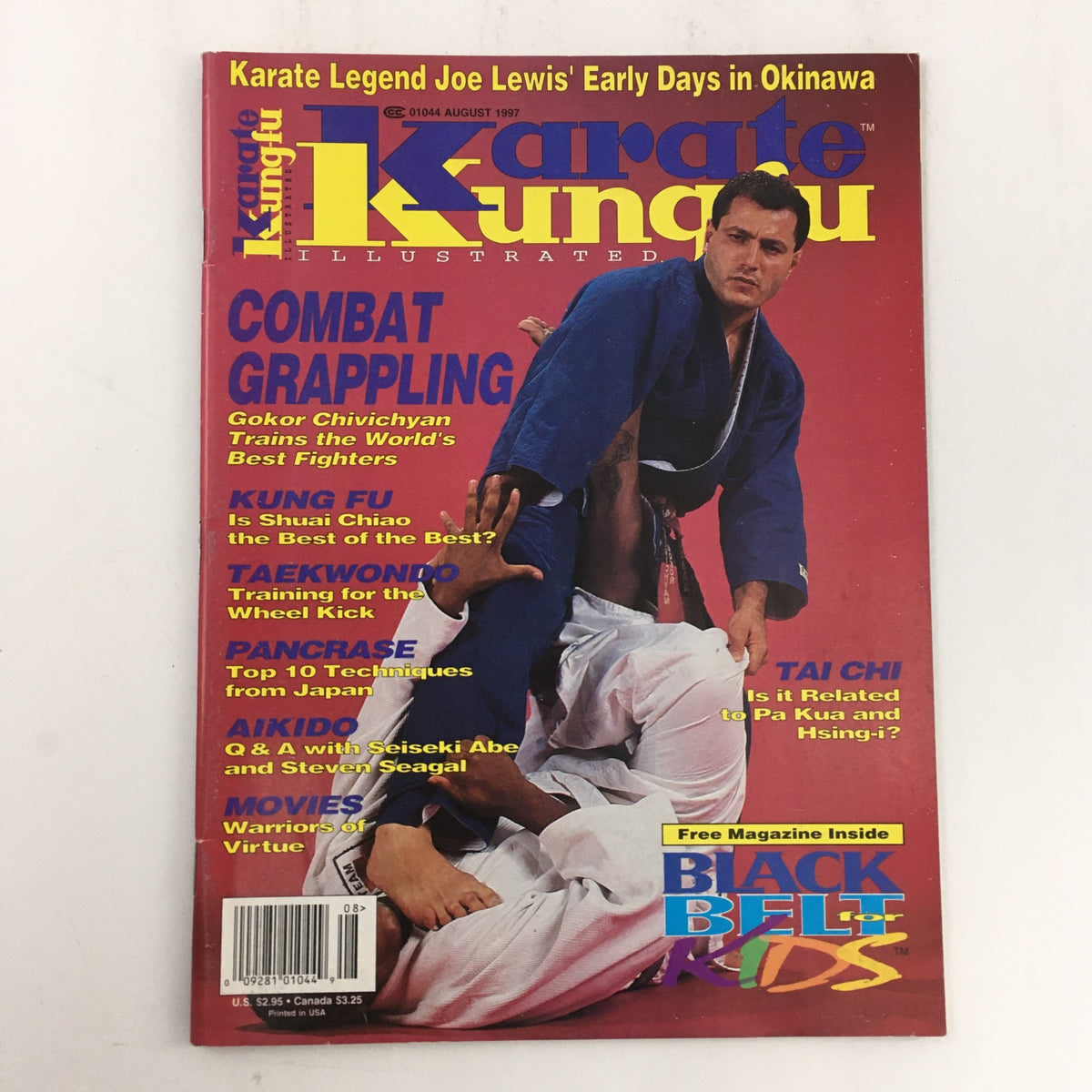 Cover of Karate Kung Fu Illustrated Magazine August 1997 Vol 28 #4 featuring Gokor Chivichyan, showcasing martial arts themes like combat grappling and techniques. A must-have for vintage magazine collectors.