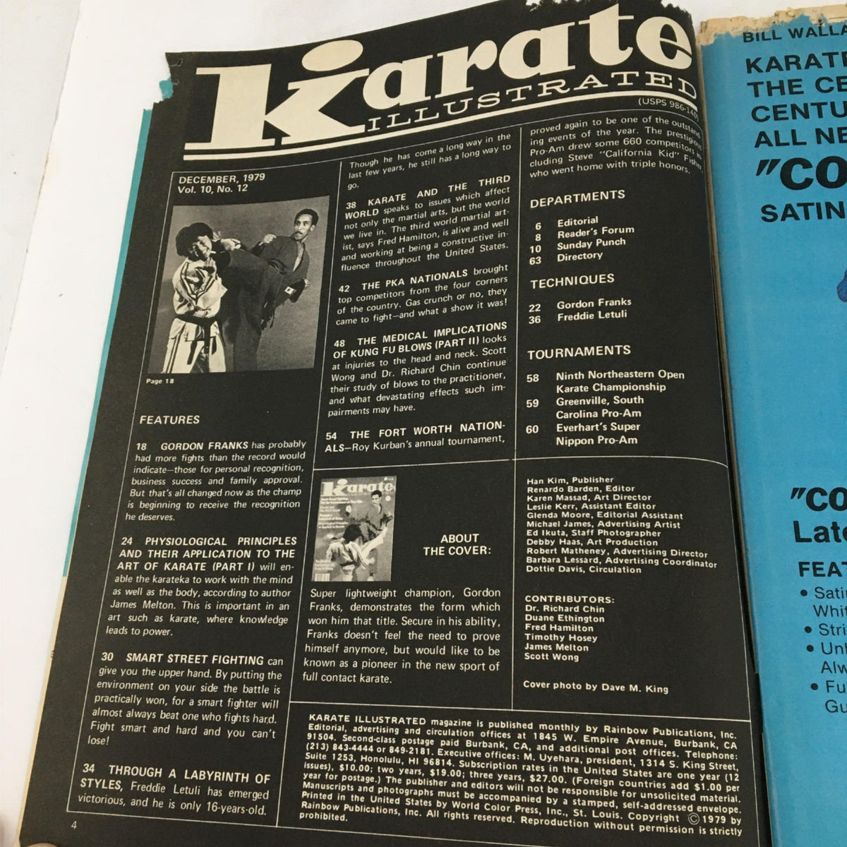 Karate Illustrated Magazine December 1979 Gordon Franks, PKA Nationals No Label
