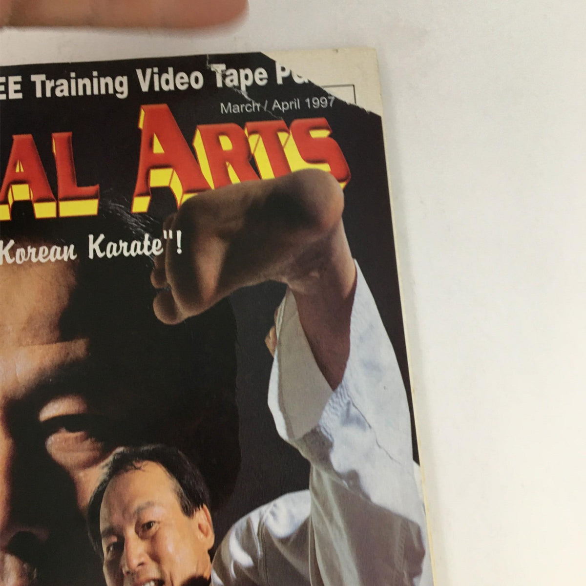 Close-up view of the cover of Martial Arts Magazine March/April 1997 showcasing Si Young Jo with a highlighted article on Korean Karate.