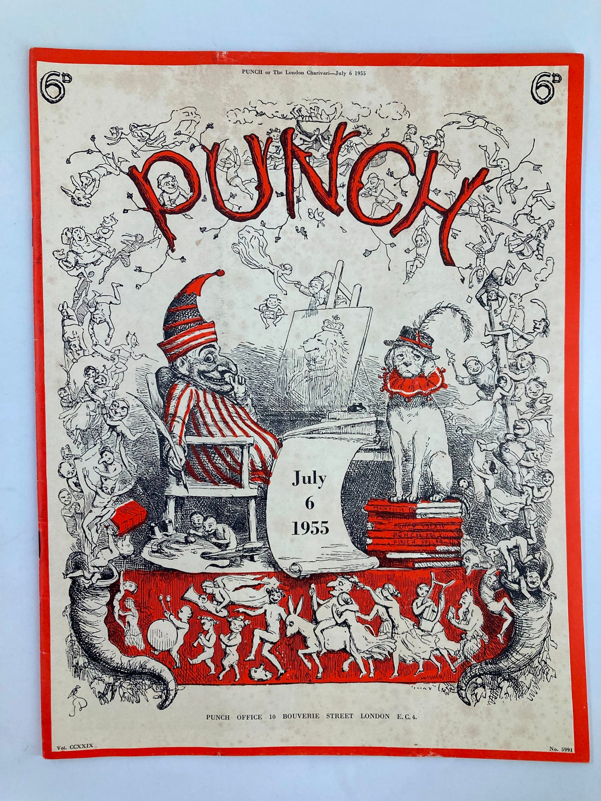 Vintage Punch Magazine July 6 1955 Vol 229 #5991 WWII Cartoon & Humour
