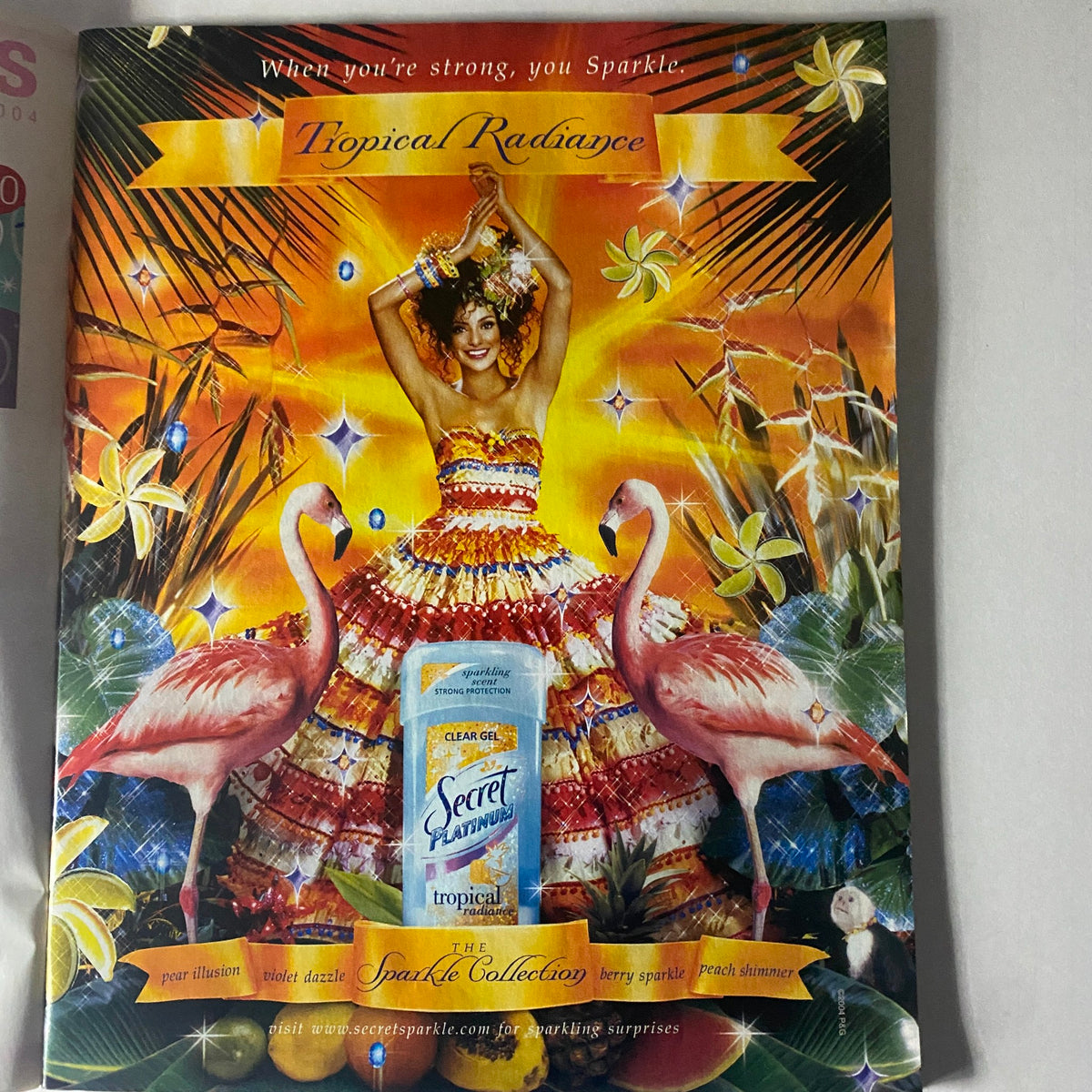 Back cover of Girls' Life Magazine October 2004 showcasing a colorful advertisement for Secret planning products with a vibrant tropical theme, capturing the essence of youth trends in the early 2000s.