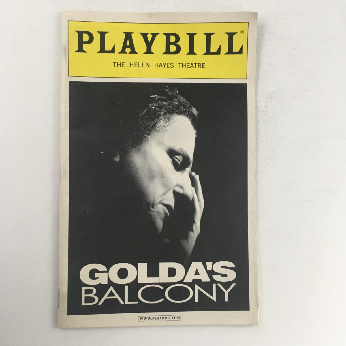 2004 Playbill for 'Golda's Balcony' at The Helen Hayes Theatre, featuring a captivating cover image that highlights the play's title and a dramatic portrait of Golda Meir.