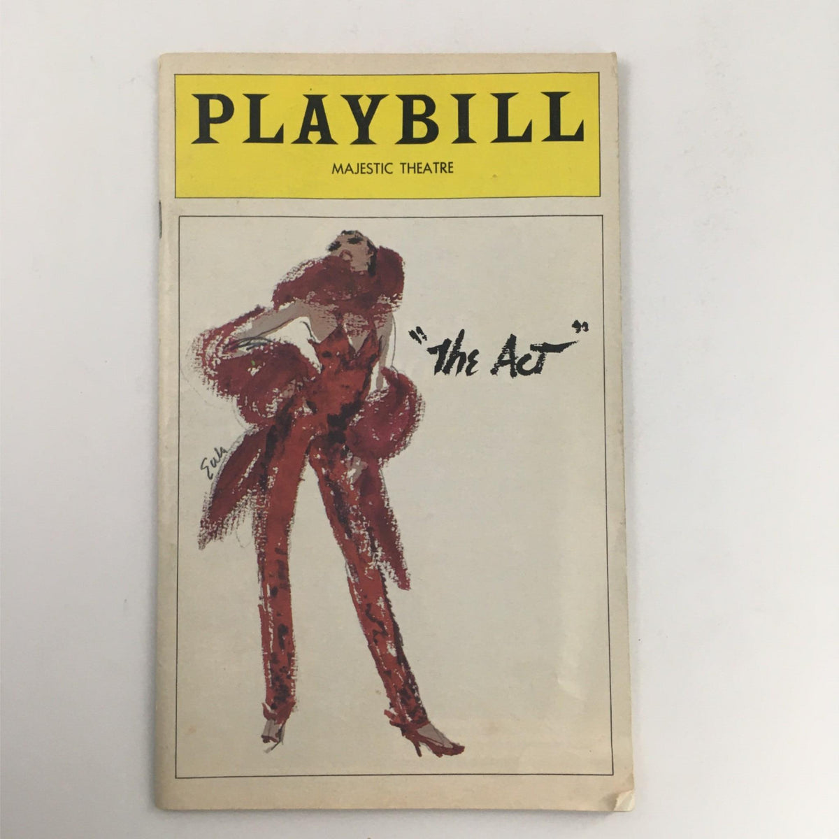1977 Playbill for 'The Act' featuring Liza Minnelli, showcasing a colorful cover illustration depicting a theatrical performer at Majestic Theatre.