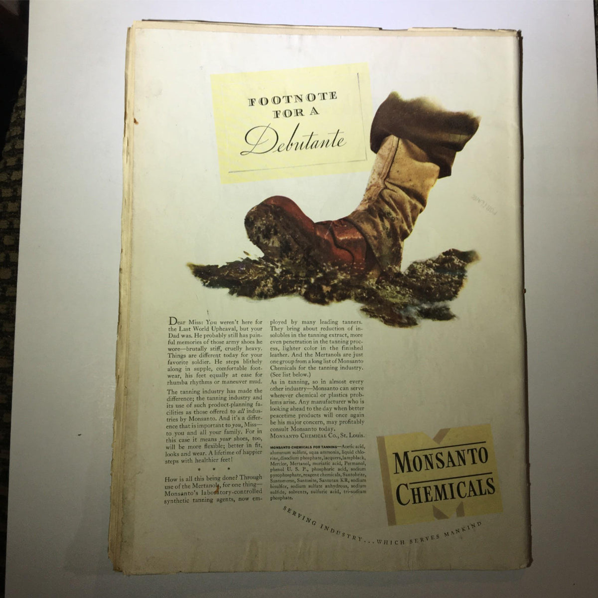 Inside page of Newsweek Magazine, January 5, 1942, featuring an advertisement with a vintage design, showcasing the magazine's interior content.