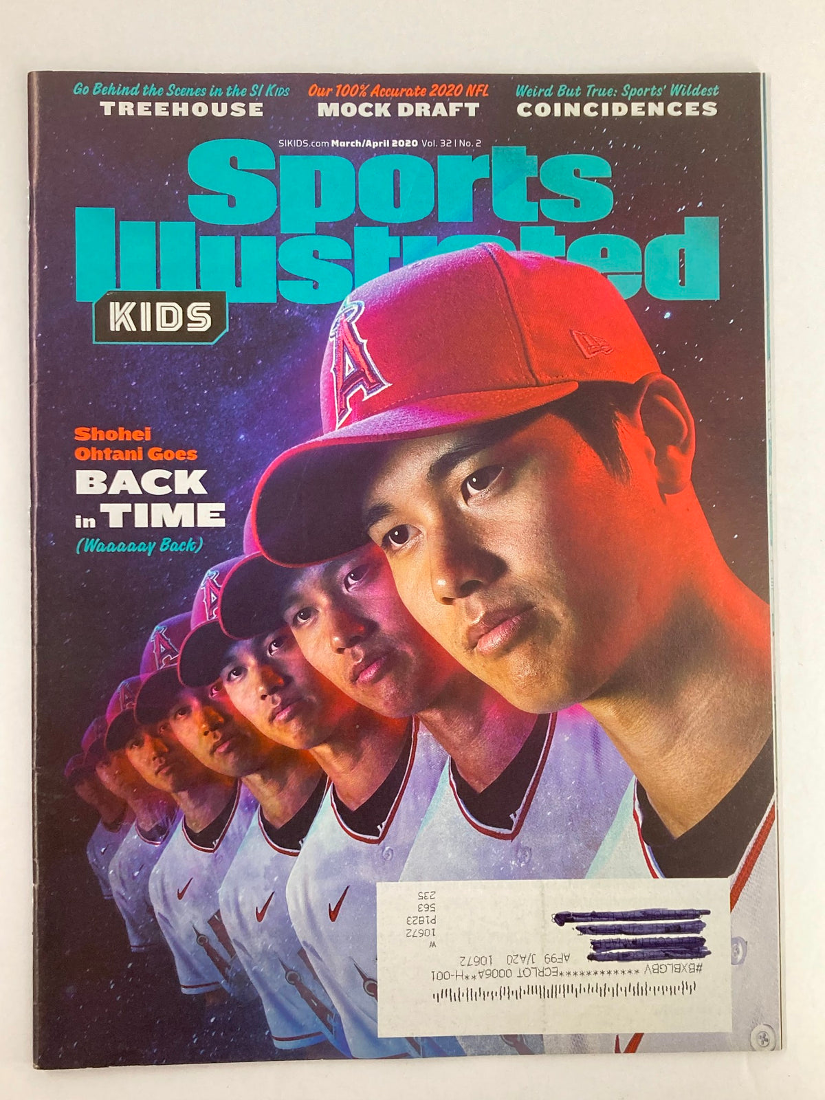 Cover of Sports Illustrated Kids Magazine March 2020 Vol 32 #2 featuring Shohei Ohtani, showcasing the athlete with a unique visual theme that highlights his presence in baseball.