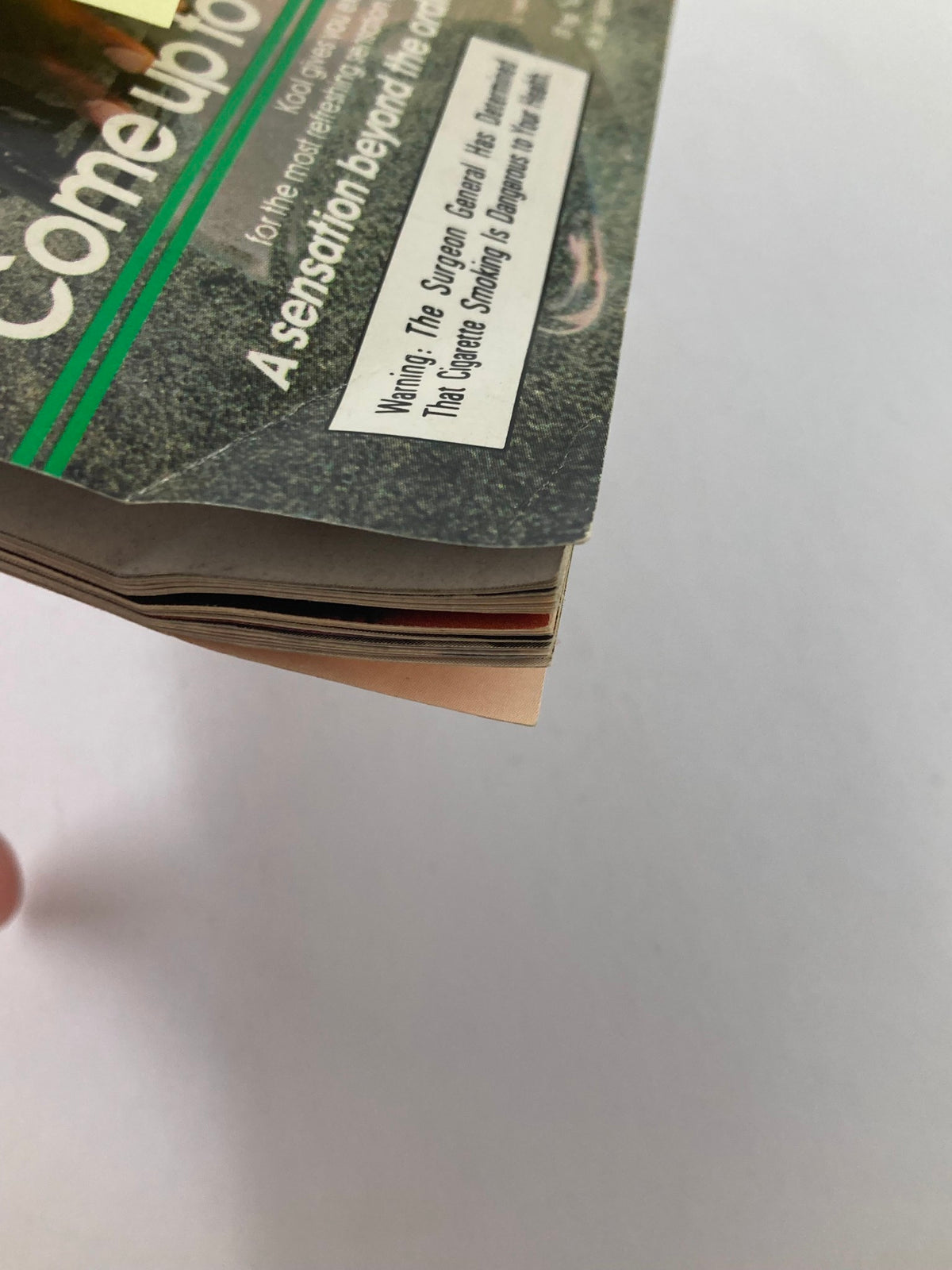 Image showing the side of VTG Jet Magazine March 18 1985 Vol 68 #1, illustrating its wear and condition with visible pages and textures.