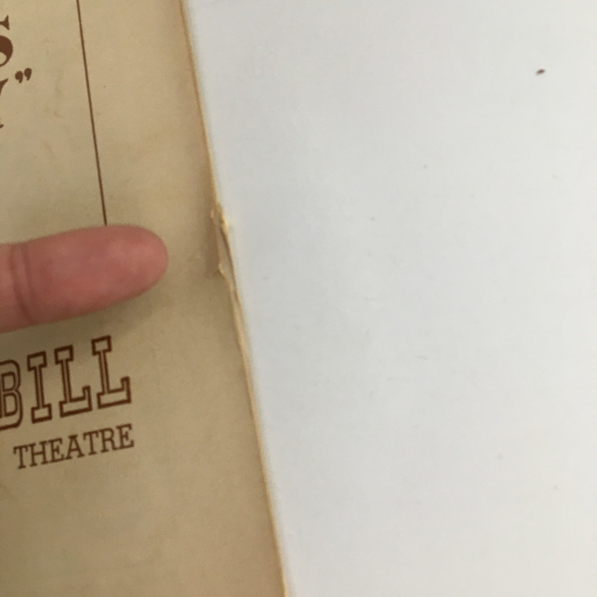 Close-up image of the cover of the 1947 Playbill for 'Beggar's Holiday' at The Broadway Theatre, emphasizing its vintage appeal.