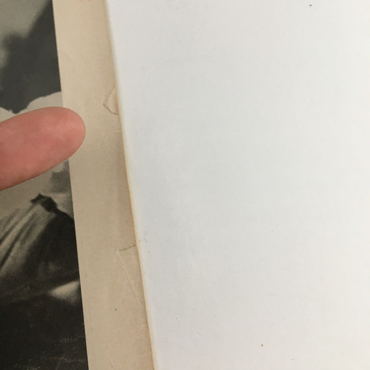 1954 Playbill featuring Julie Harris in Mademoiselle Colombe, detail of the playbill's edge showing minor wear.
