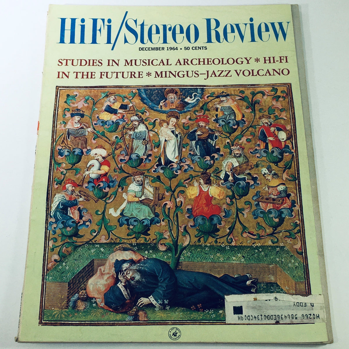 VTG HiFi Stereo Review Magazine Vol. 13 #6 December 1964 featuring the cover art related to Mingus-Jazz Volcano, showcasing intricate illustrations and colorful designs.