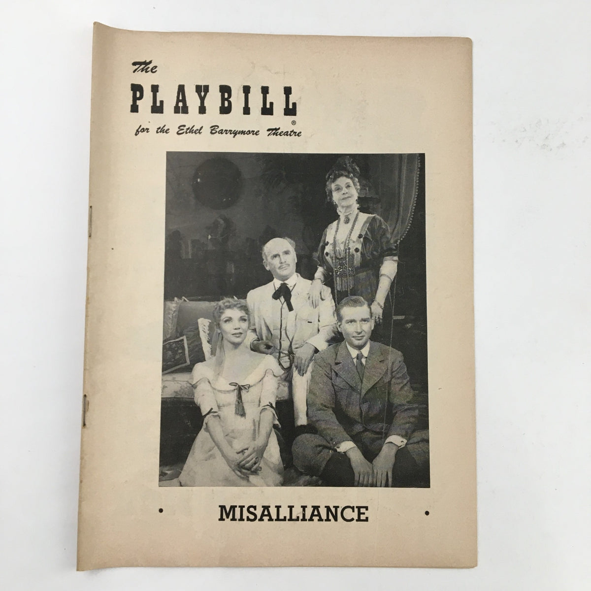 1953 Playbill from the Ethel Barrymore Theatre for the play Misalliance featuring cast members.