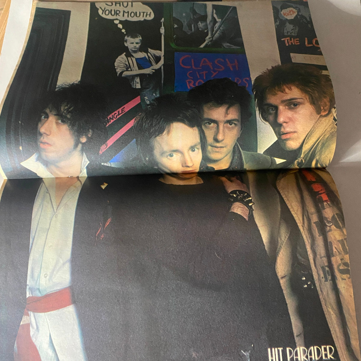 Centerfold of VTG Hit Parader Magazine July 1980 featuring a group portrait in a rock aesthetic, capturing the essence of music culture highlighted in the magazine.