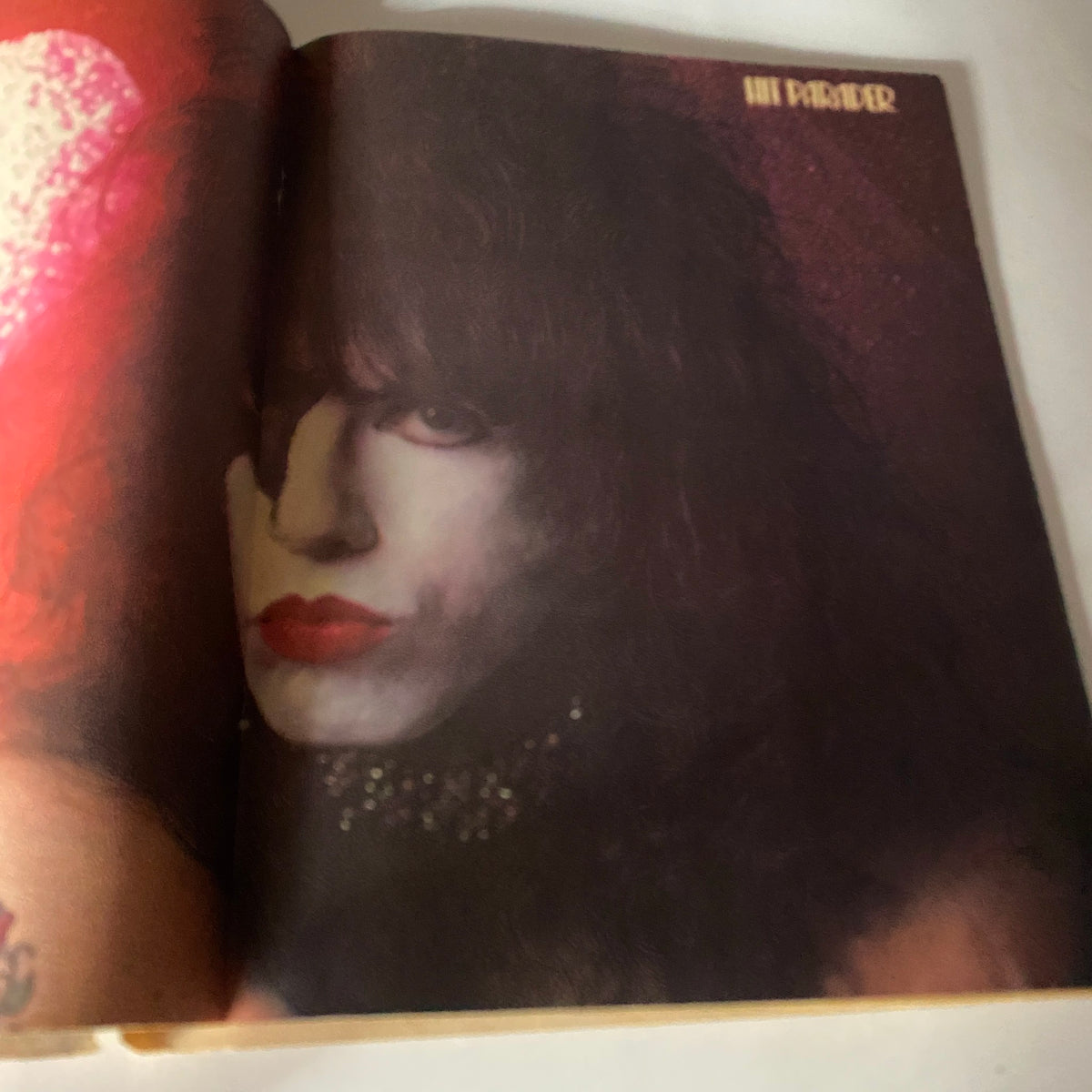 Centerfold image from VTG Hit Parader Magazine August 1979 showing a glam rock musician, associated with Cheap Trick.