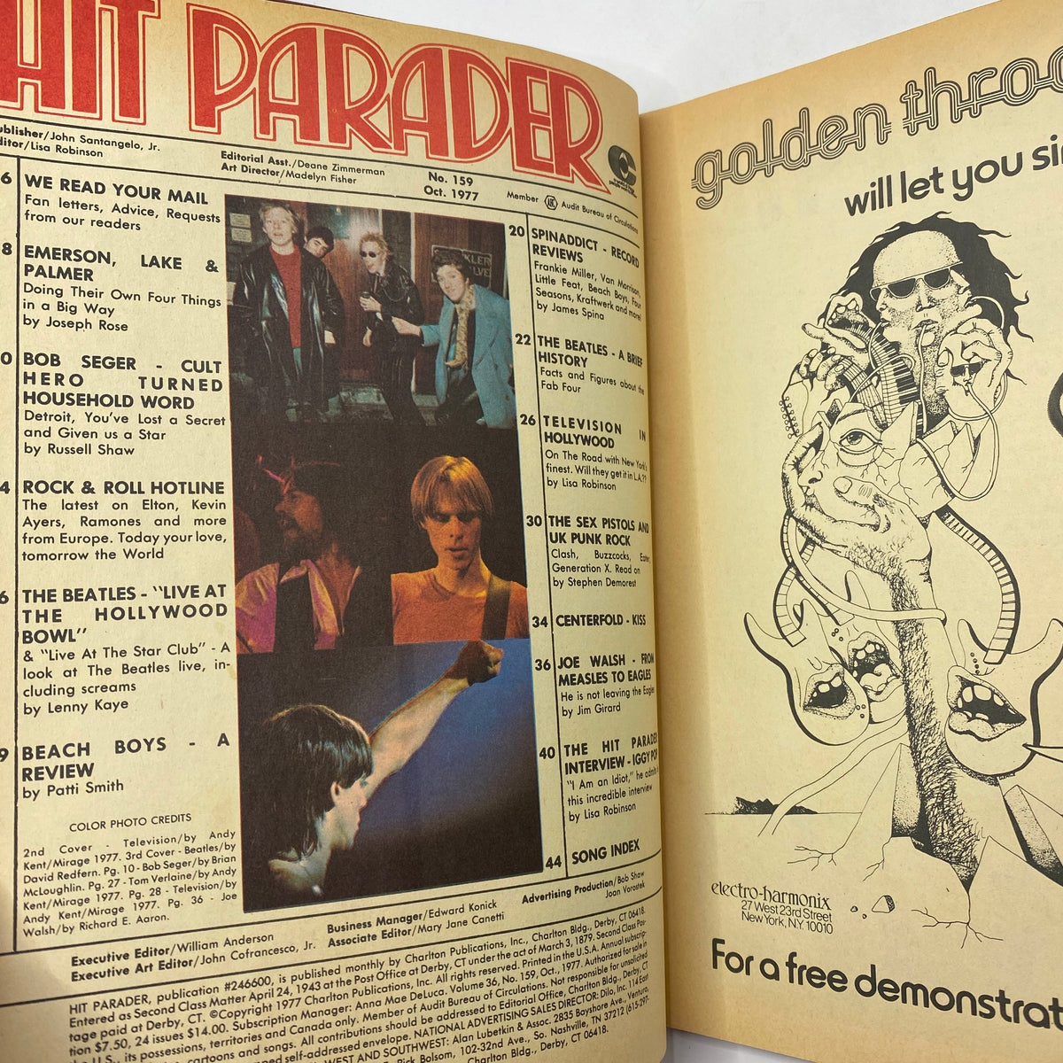 Vintage Hit Parader Magazine October 1977 The Beatles Cover w Centerfold No Label