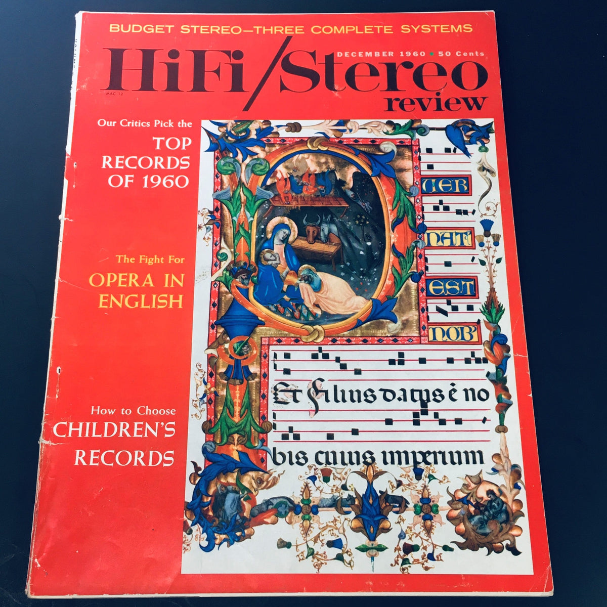 Vintage HiFi Stereo Review Magazine December 1960 featuring an article on How To Choose Children's Records, displaying colorful illustrations and headlines.