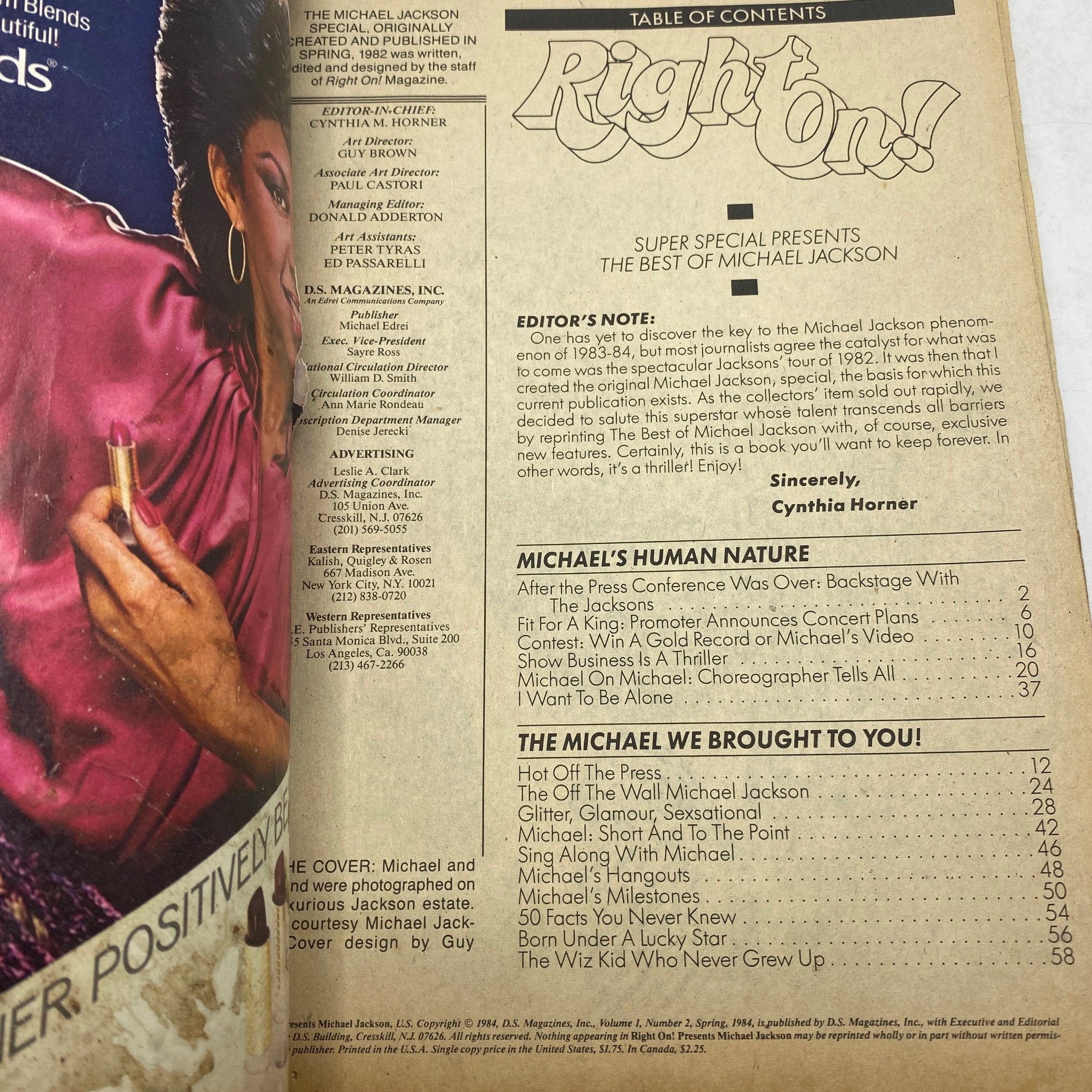 Right On Magazine February 1983 Michael Jackson