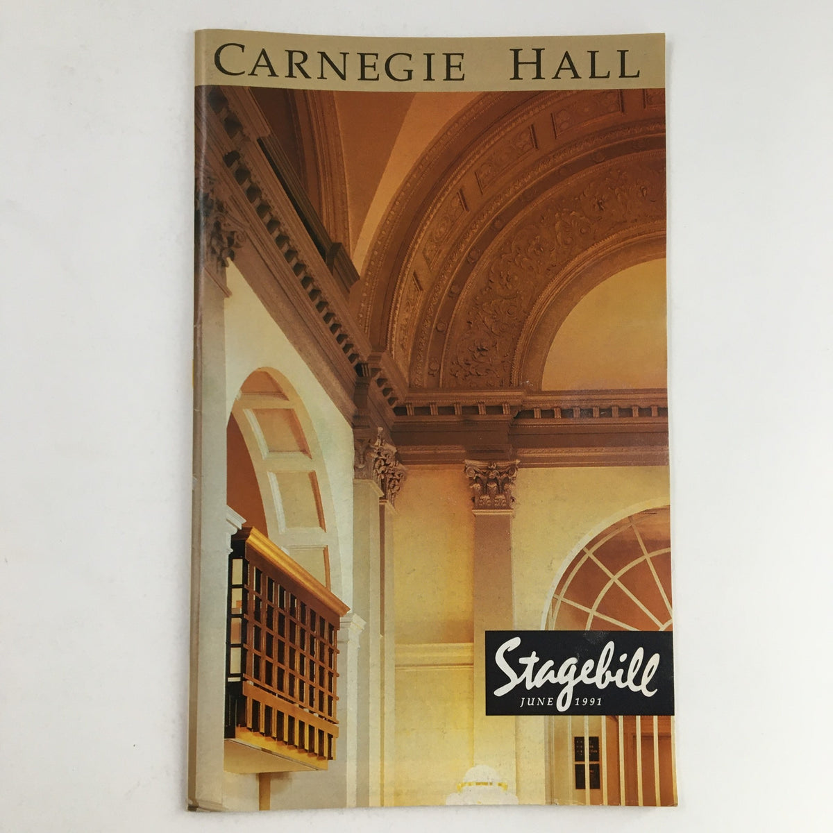 Cover of the 1991 Stagebill for Carnegie Hall titled 'The Big Picture Fine and Mellow', featuring an elegant interior photograph of Carnegie Hall.