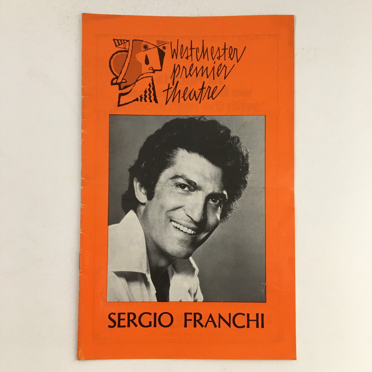 Front cover of the program for the 1963 Westchester Premier Theatre Presents The Sergio Franchi Show featuring a portrait of Sergio Franchi.