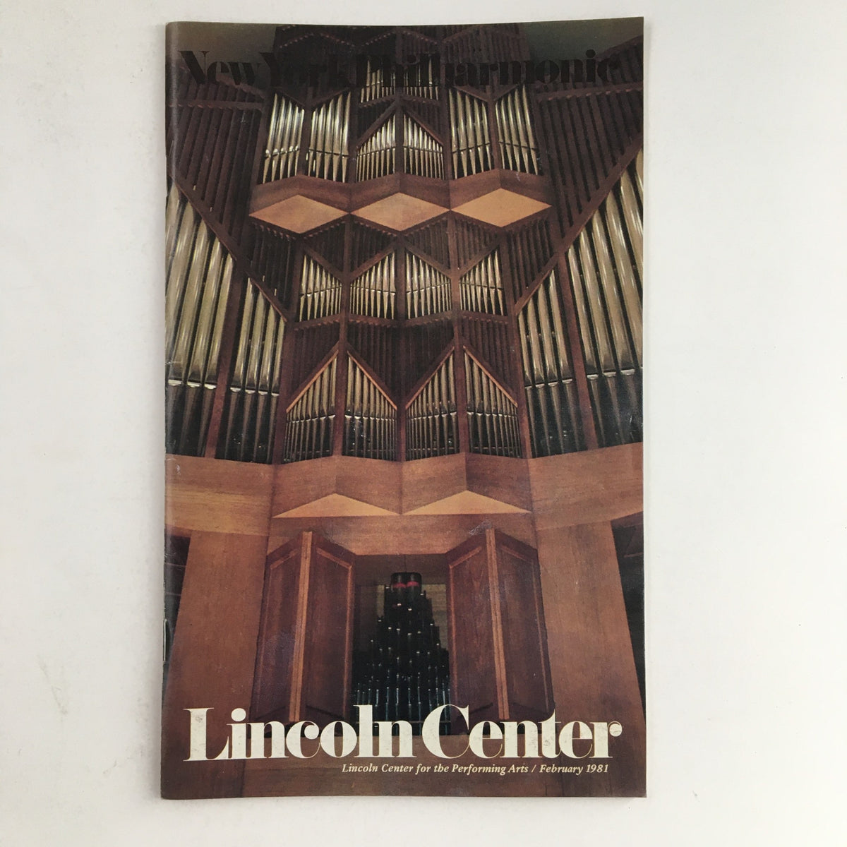 1981 Stagebill Lincoln Center Present A Paris Parade & An American Playwright cover image featuring the interior design of Lincoln Center with wooden architectural details.