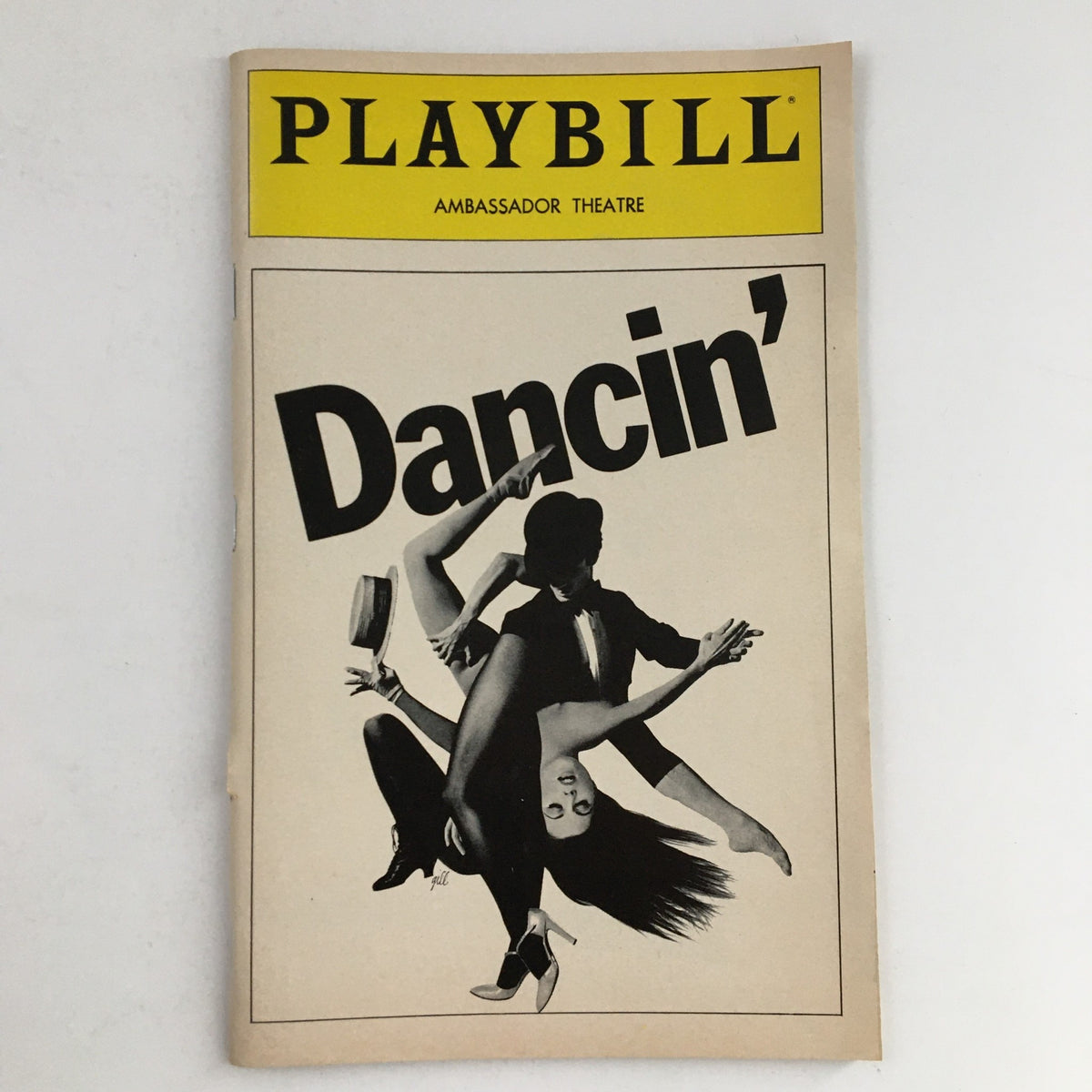 1981 Playbill for Dancin' Musical by Bob Fosse, featuring a striking black and white cover design with dancers in motion.
