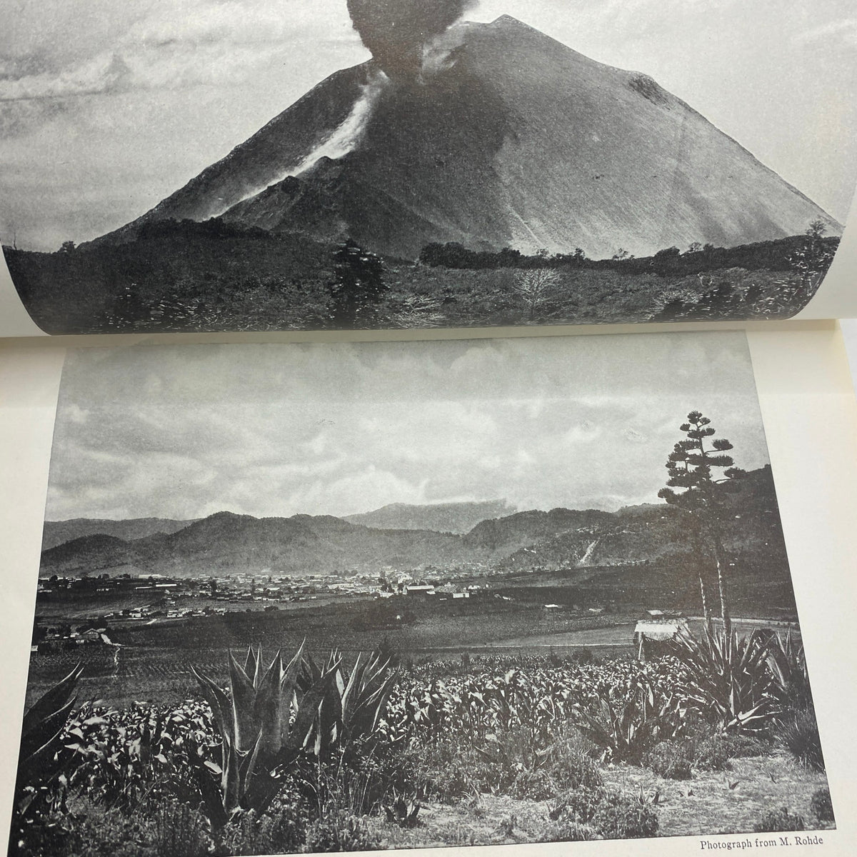 Inside page of VTG The National Geographic Magazine September 1919 displaying a photograph of a volcanic eruption and the surrounding landscape.