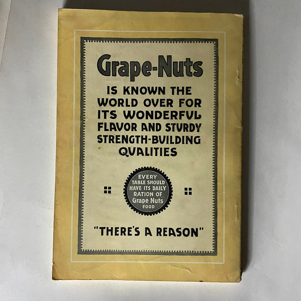 Back cover of VTG The National Geographic Magazine July 1921 promoting Grape-Nuts food, emphasizing its quality and flavor.
