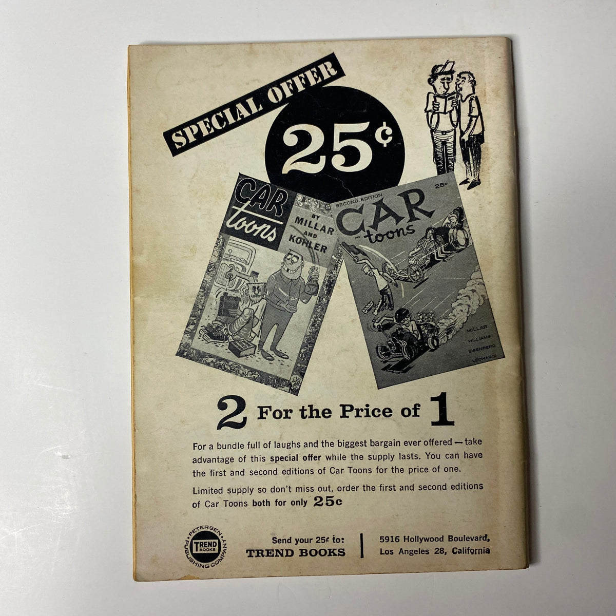 Cover of the 1961 Summer Car Toons comic magazine by Millar featuring a special offer advertisement for 2 for the price of 1.