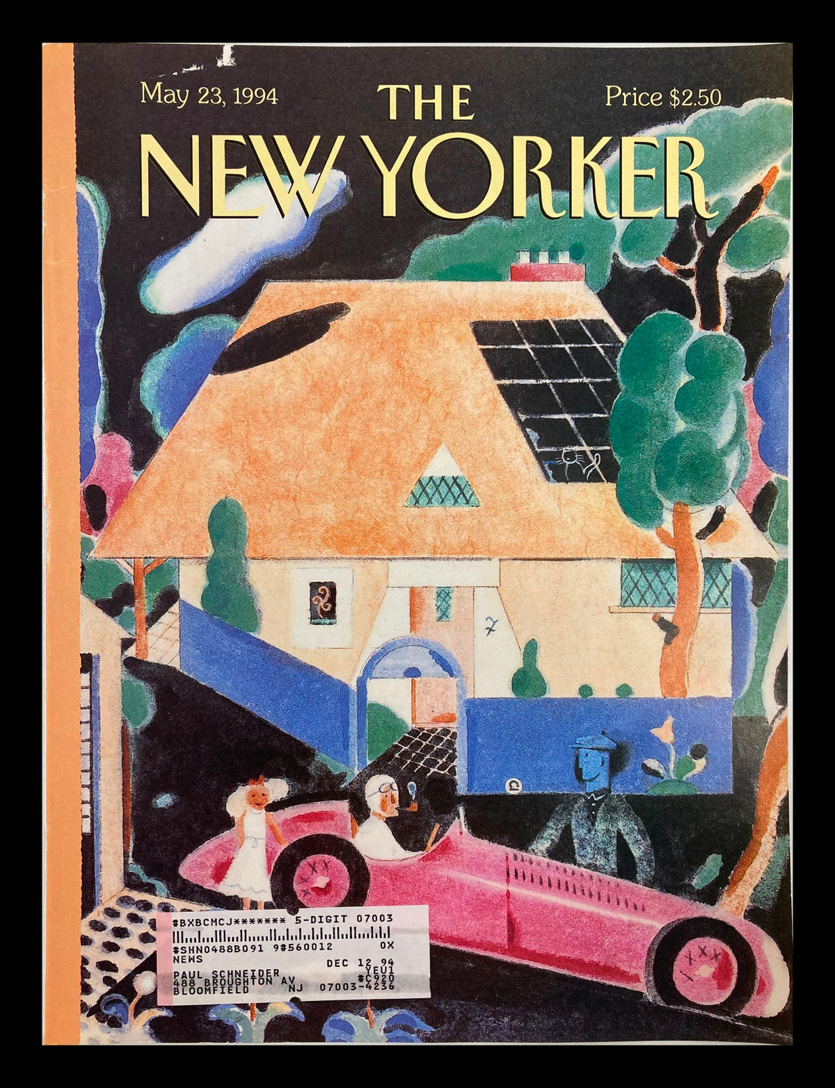Cover of The New Yorker magazine dated May 23, 1994, featuring an illustration titled 'A Spin in the Country' by Ever Muelen, showcasing vibrant colors and whimsical artwork.