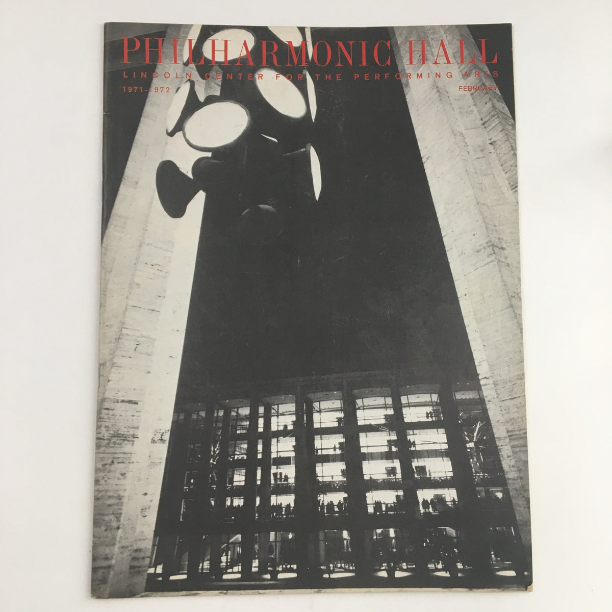 Cover of the 1971 Philharmonic Hall Lincoln Center program featuring The Stations of the Cross Opera, showcasing architectural elements and dramatic lighting.