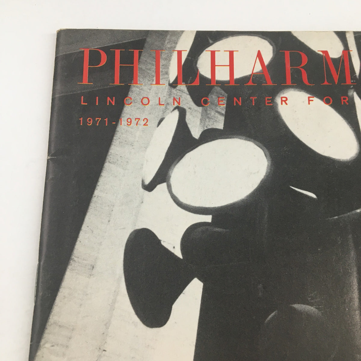Close-up of the 1971 Philharmonic Hall Lincoln Center program cover, highlighting The Stations of the Cross Opera title with distinctive graphic design.