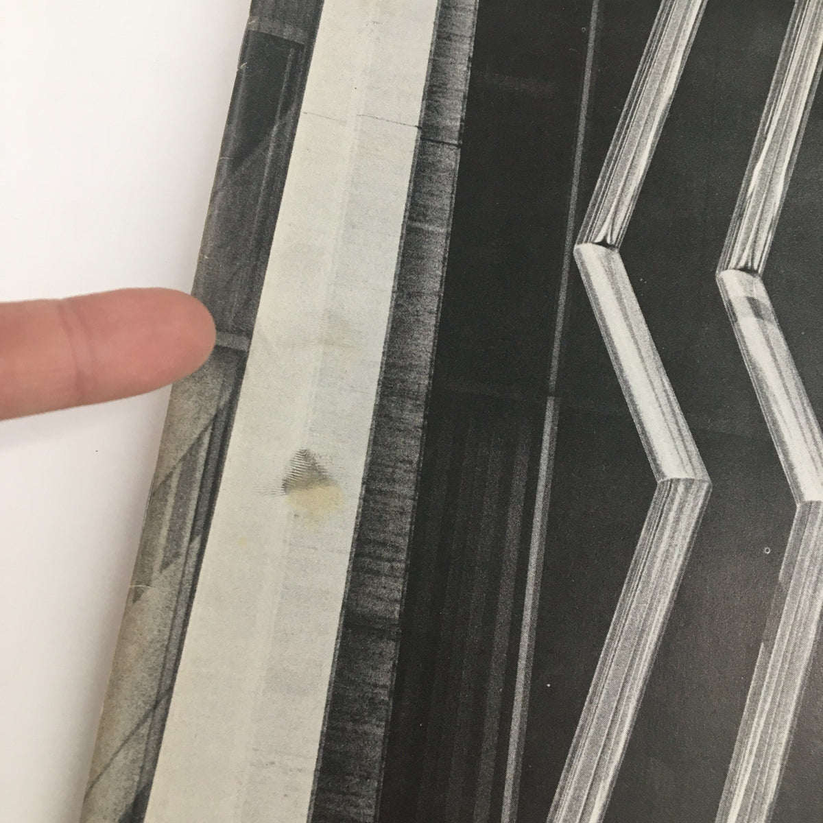 Detailed close-up of the 1971 Philharmonic Hall Lincoln Center program cover, highlighting minor wear and texture.