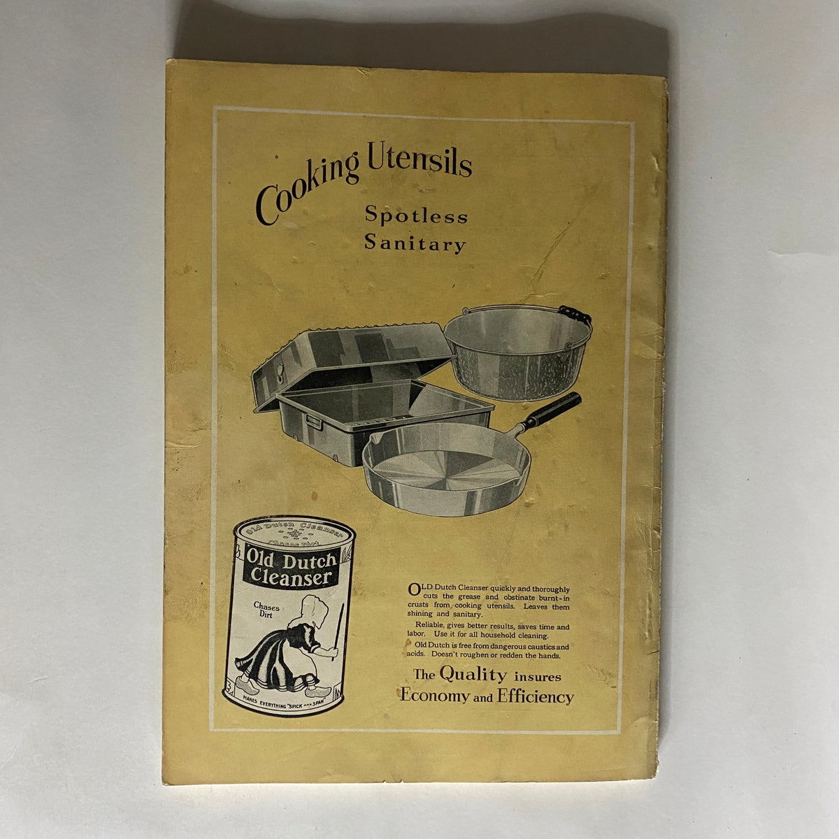 Cover of the vintage National Geographic magazine from September 1920, featuring the title "Cooking Utensils Spotless Sanitary" along with illustrations of kitchen cookware and Old Dutch Cleanser. A historical piece ideal for collectors.