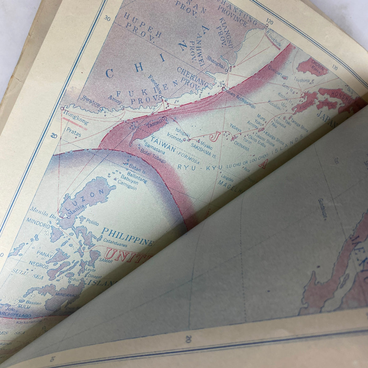 Detail of the special map supplement from National Geographic Magazine December 1921 highlighting geographic features.