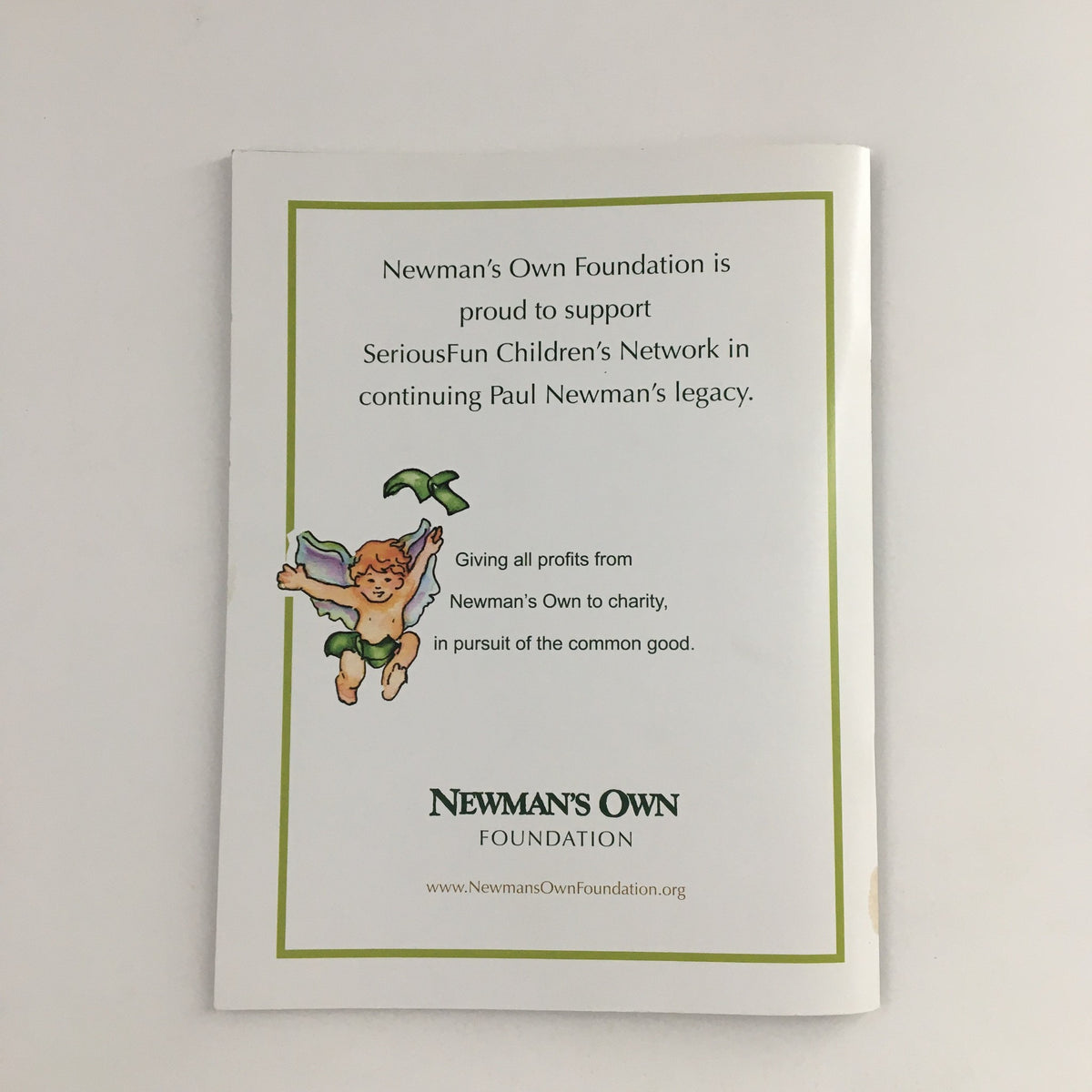Newman's Own Foundation logo supporting SeriousFun Children's Network, promoting charitable work in '2015 An Evening of Serious Fan Celebrating The Legacy of Paul Newman'.