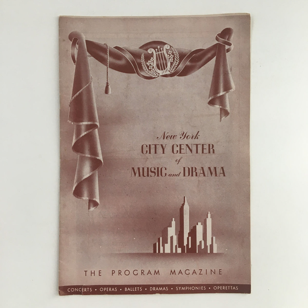 1946 Program Magazine from New York City Center featuring Ballet Russe De Monte Carlo, showcasing the elegant design and historic significance of ballet performances.