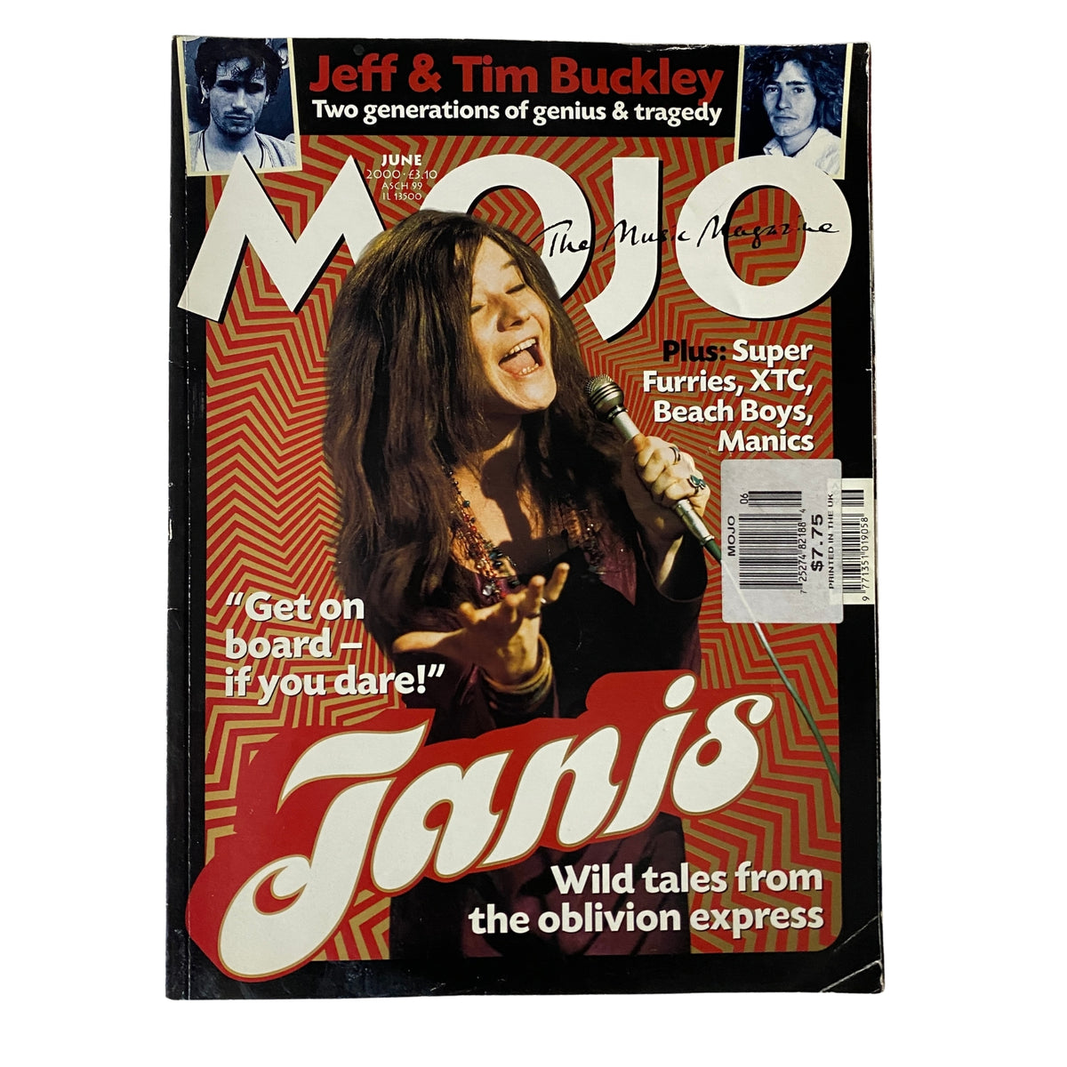 Mojo Music Magazine June 2000 featuring Janis Joplin on the cover, showcasing vibrant design and bold text. This issue does not include a CD and is in good condition.