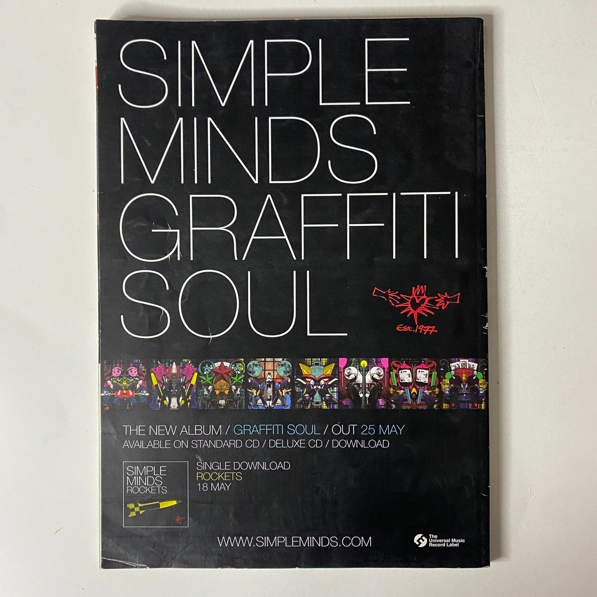 Mojo Music Magazine June 2009 advertisement page for Simple Minds’ album 'Graffiti Soul', demonstrating its promotional material and release details.