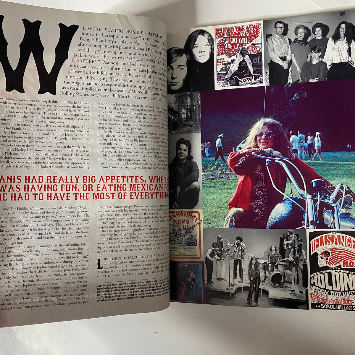 Mojo Music Magazine May 2010 Janis Joplin Cover - Inside spread featuring text about Janis Joplin's career and life with relevant images of her performances.